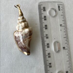 Gold and Brown Shell Pendant
